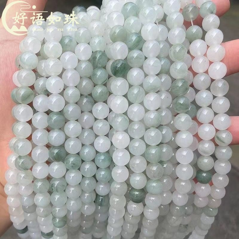 天然石天山翠冰山翠玉石散珠 6-10mm DIY手工手串手链材料