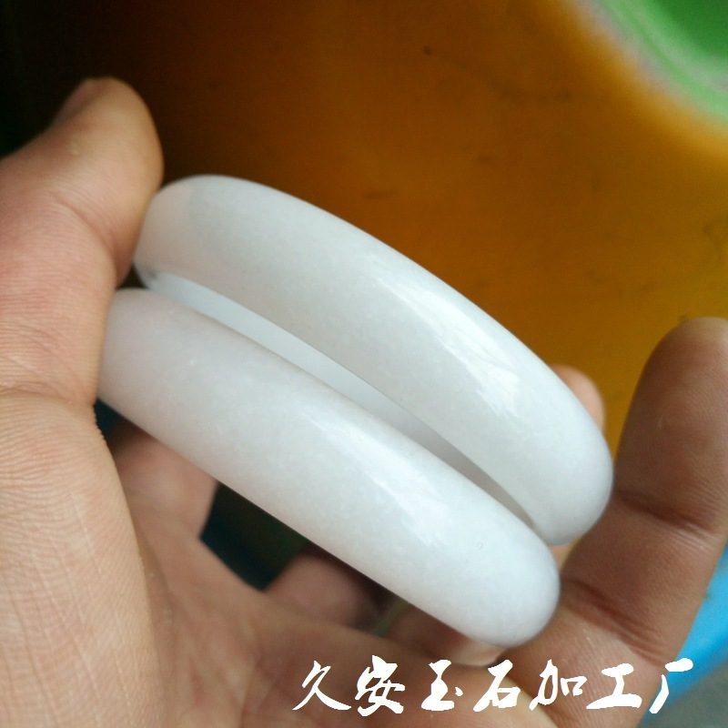 羊脂白阿富汗玉石手镯 汉白玉镯子 玉器工艺品礼品